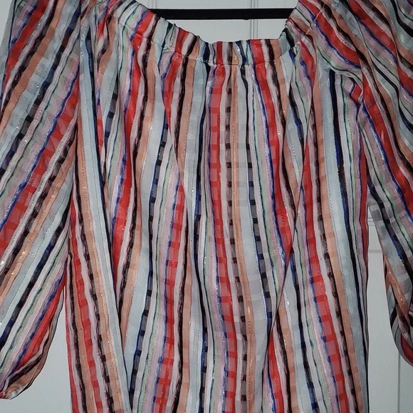 Milly Off The Shoulder Striped Top Size Small - Picture 2 of 8